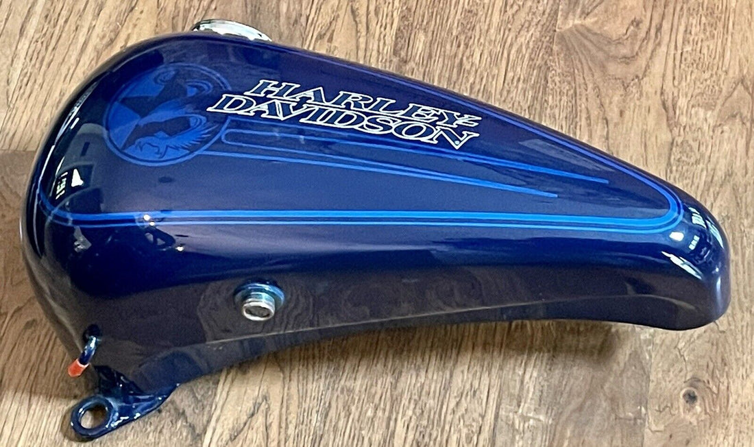 61228-92PG HARLEY 1992 SOFTAIL CUSTOM DARK SAPPHIRE BLUE LEFT GAS TANK  OEM