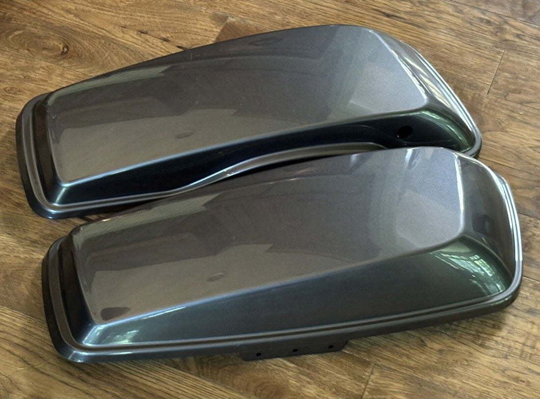 HARLEY-DAVIDSON LEFT & RIGHT GRAY SADDLEBAG COVER LID SET OEM NTO