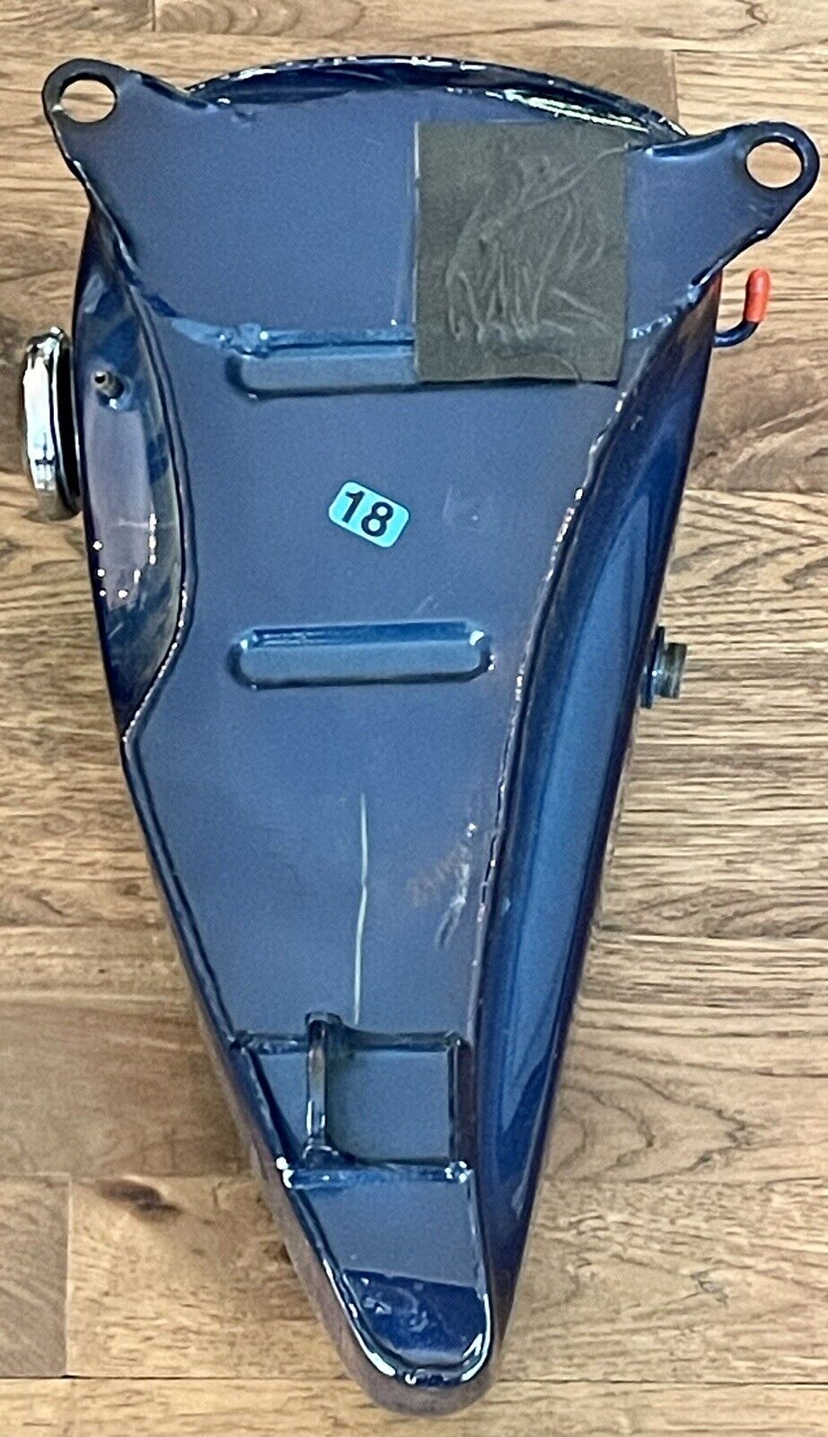 61228-92PG HARLEY 1992 SOFTAIL CUSTOM DARK SAPPHIRE BLUE LEFT GAS TANK  OEM