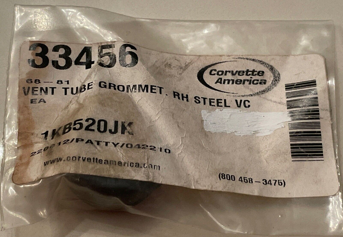 33456 CORVETTE AMERICA 1968-1981 CORVETTE  VENT TUBE GROMMET RH STEEL VC NOS NEW
