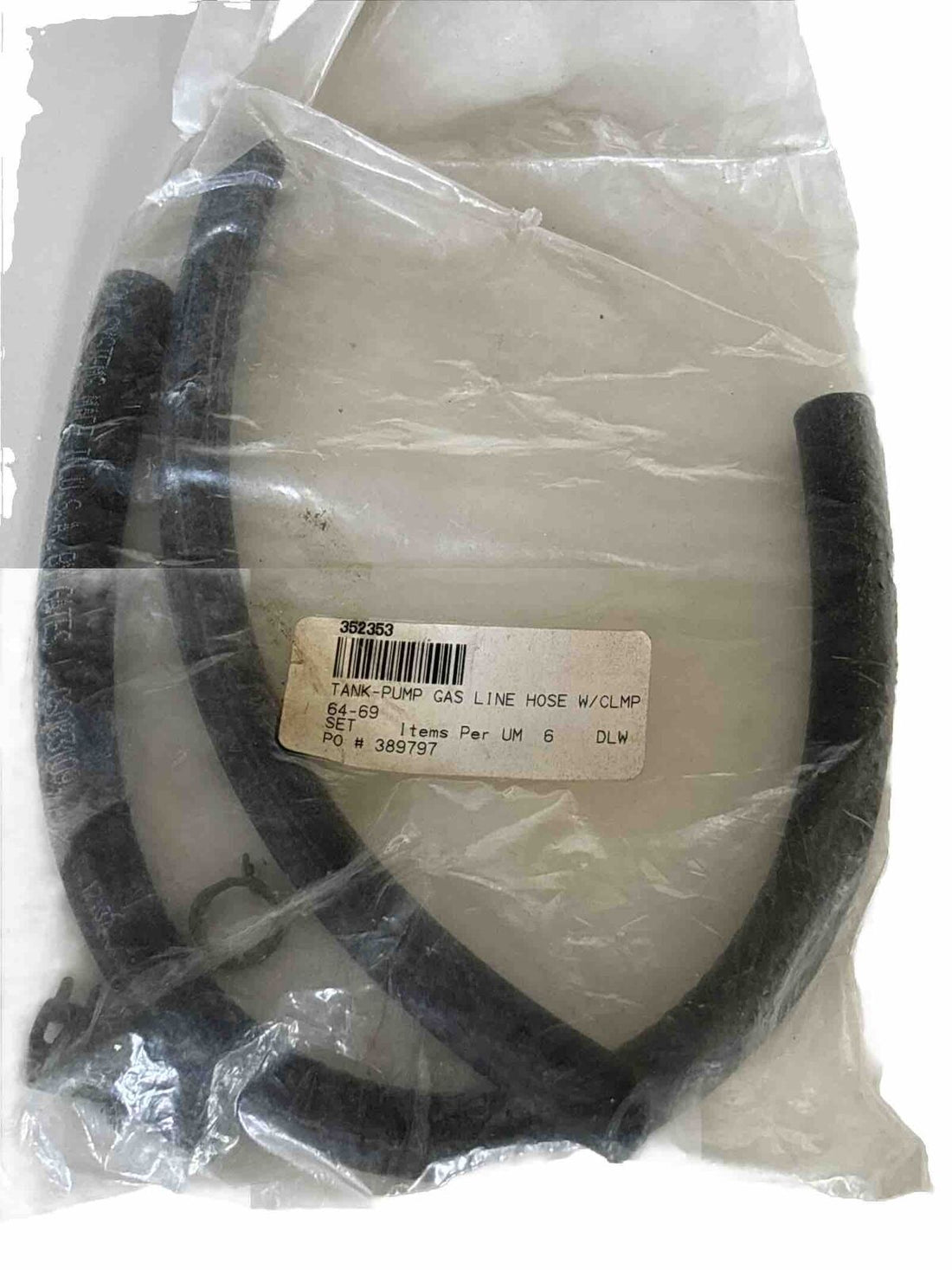 352353 1964-1969 CORVETTE TANK - PUMP GAS LINE HOSE WITH CLAMP SET NEW