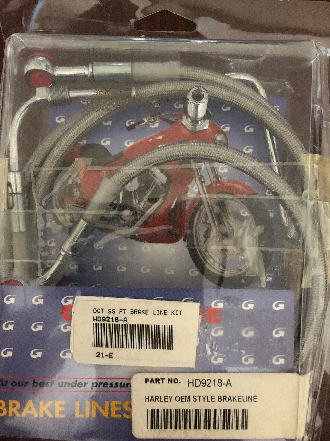 HD9218-A GOODRIDGE HARLEY STYLE DOT STAINLESS BRAIDED BRAKE LINE1991-1992 FXDB