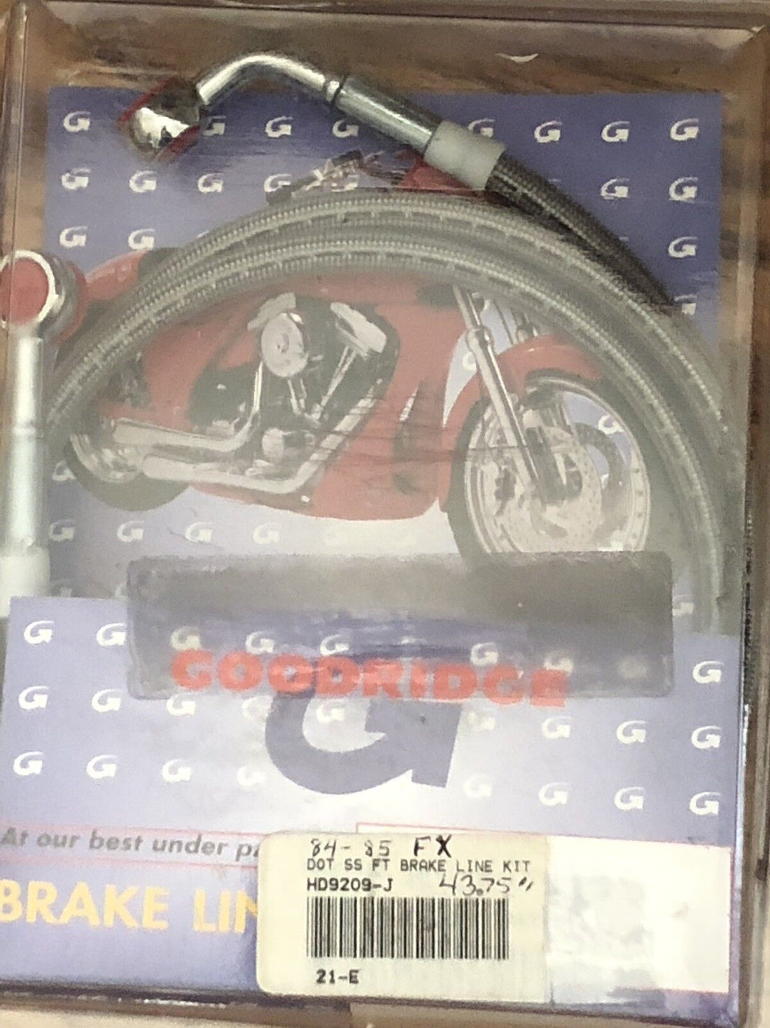 HD9209-J GOODRIDGE  FRONT BRAKE LINE KIT 1-LINE 43.75” 1984-1985 SOFTAIL DYNA HARLEY