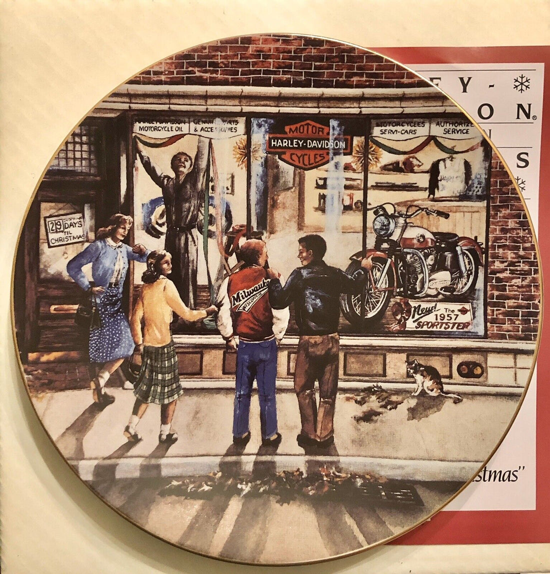 99134-90Z 1989 HARLEY-DAVIDSON LIMITED EDITION HOLIDAY CHRISTMAS PLATE #3002