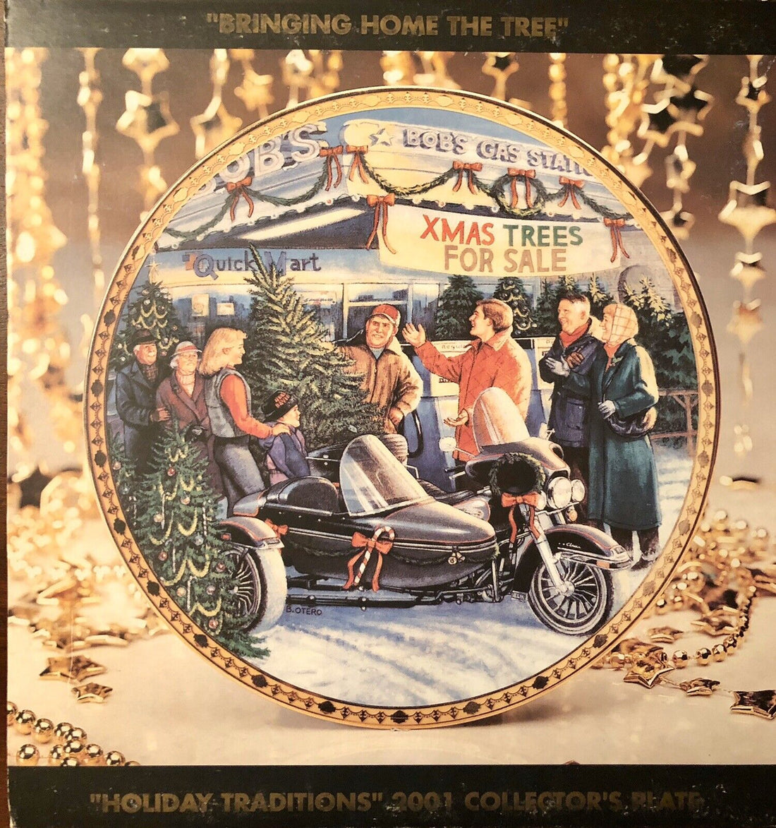 NEW 97918-02Z HARLEY-DAVIDSON    2001 HOLIDAY PLATE CHRISTMAS GIFT COLLECTIBLE