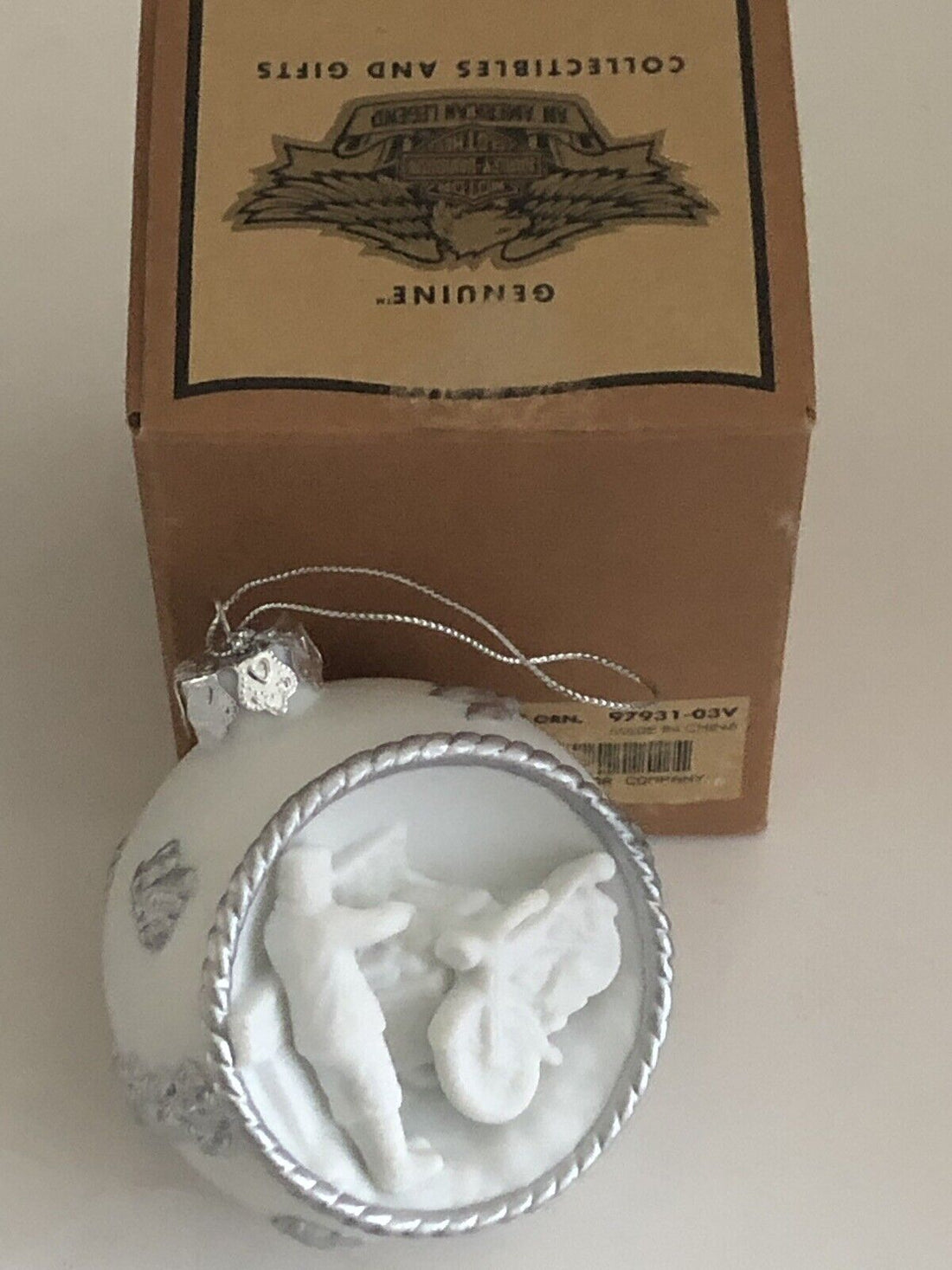 97931-03V HARLEY-DAVIDSON HOLIDAY SPECIAL DELIVERY BISQUE ORNAMENT CHRISTMAS