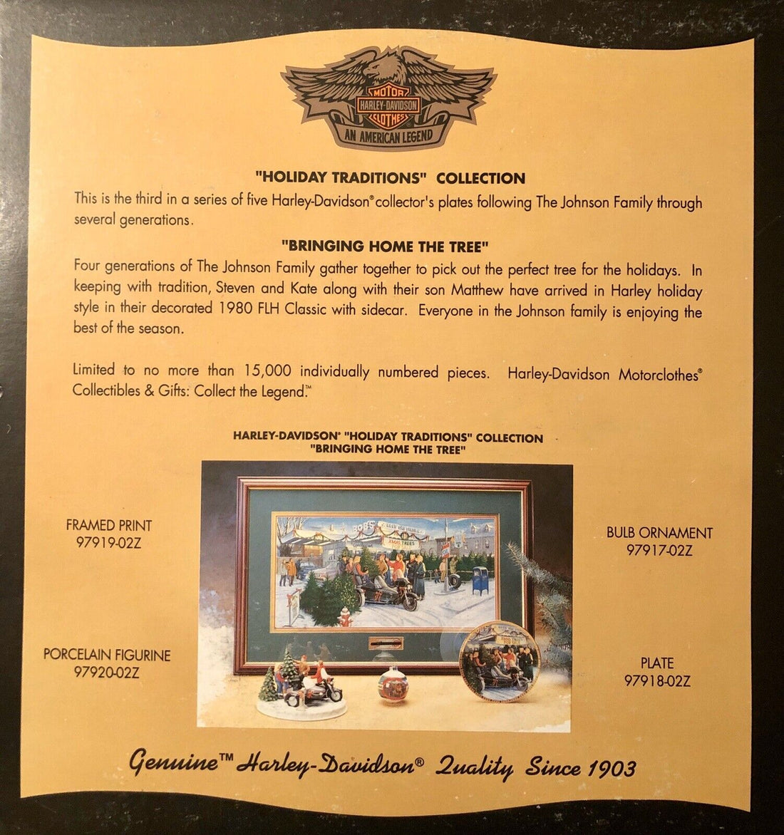 NEW 97918-02Z HARLEY-DAVIDSON    2001 HOLIDAY PLATE CHRISTMAS GIFT COLLECTIBLE