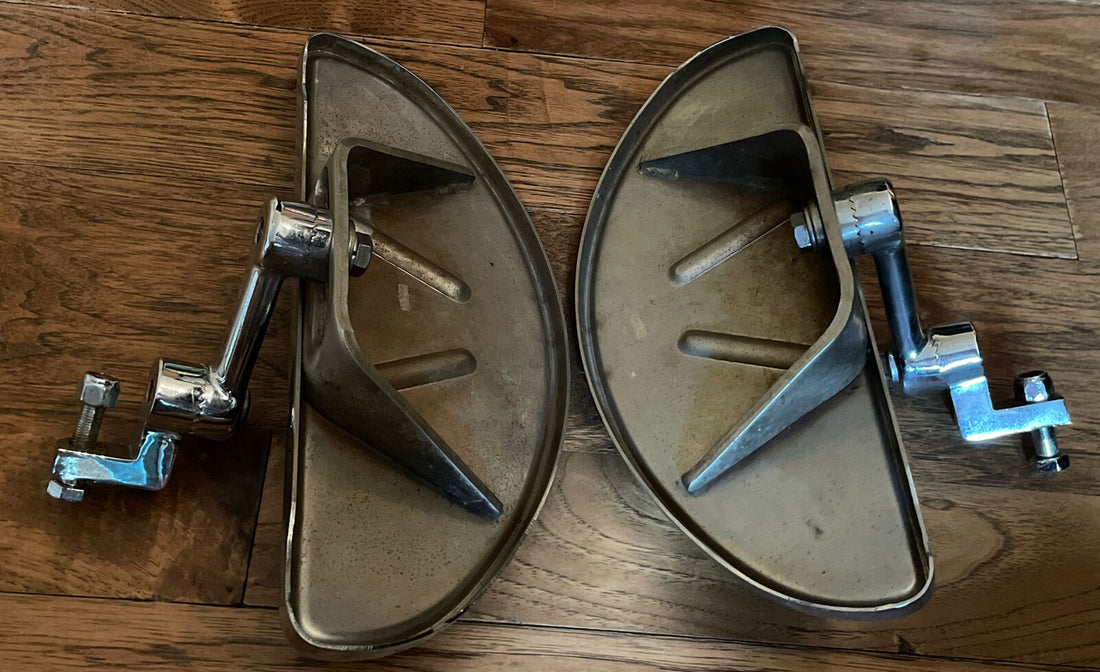 HARLEY-DAVIDSON HALF MOON STOCK  FOOTBOARDS WITH RUBBER INSERTS