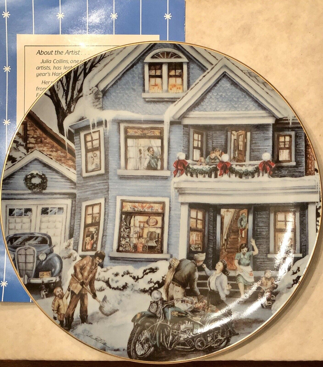 99134-89Z 1988 HARLEY-DAVIDSON LIMITED EDITION HOLIDAY CHRISTMAS PLATE #4039