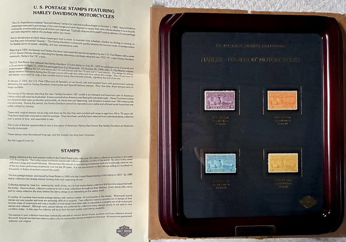 
  
  99398-93V HARLEY-DAVIDSON 1992 12 x 10 FRAMED US POSTAGE 4 STAMP SET NEW
  
