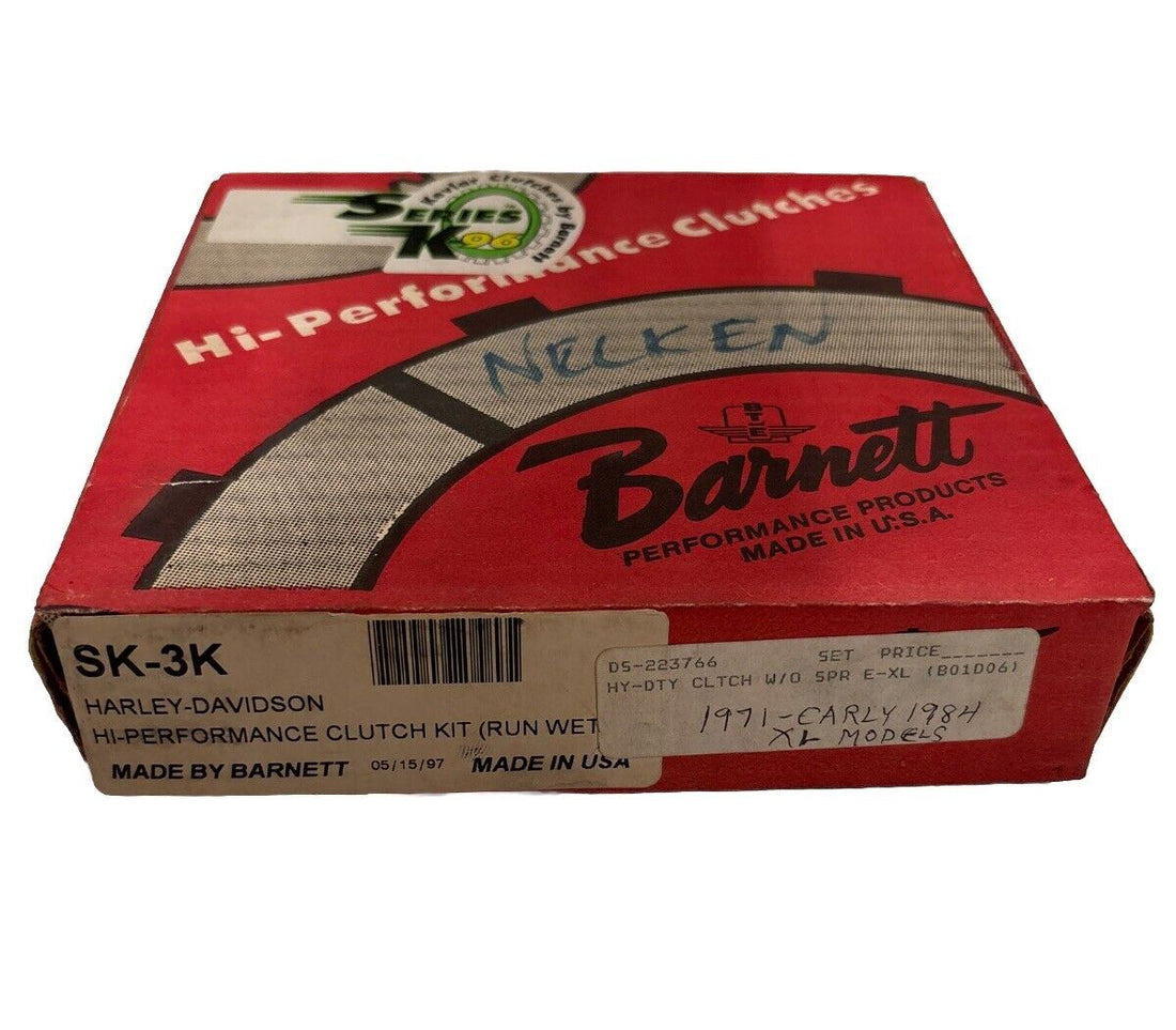 
  
  SK-3K BARNETT HI-PERFORMANCE CLUTCH PLATES  KIT (RUN WET) 1971-E1984  SPORTSTER
  
