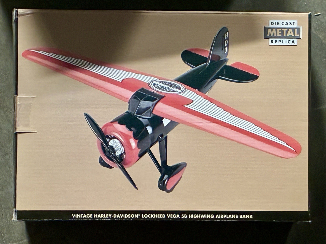 
  
  99203-94V VINTAGE HARLEY-DAVIDSON LOCKHEED VEGA 5B HIGHWING AIRPLANE BANK NEW
  

