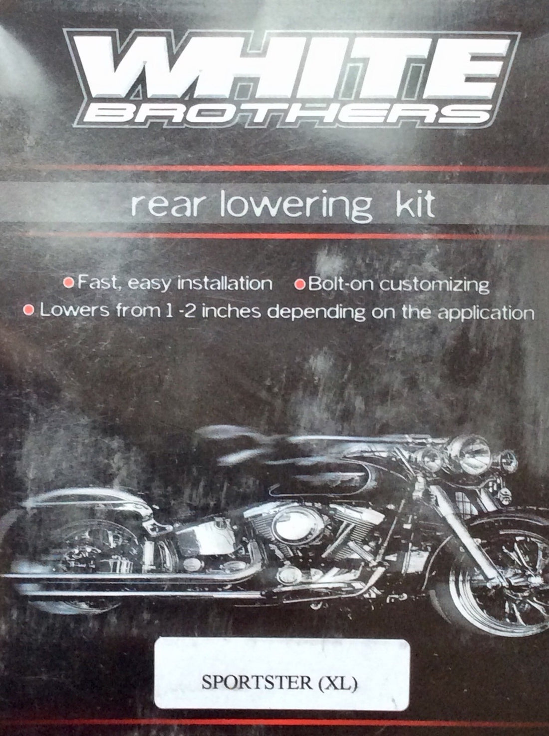 
  
  28-260 WHITE BROTHERS 2000-2001 HARLEY SPORTSTER XL LOWERING KIT, BLACK NOS
  
