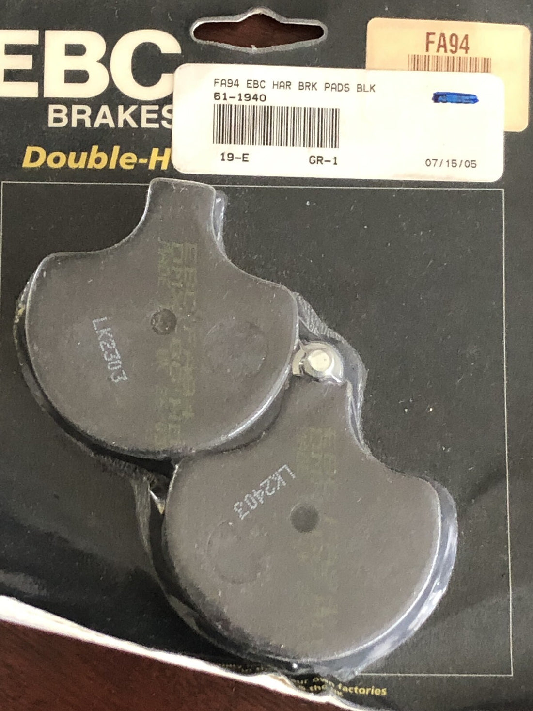 
  
  61-1940 EBC HARLEY-DAVIDSON BRAKE PADS NOS
  
