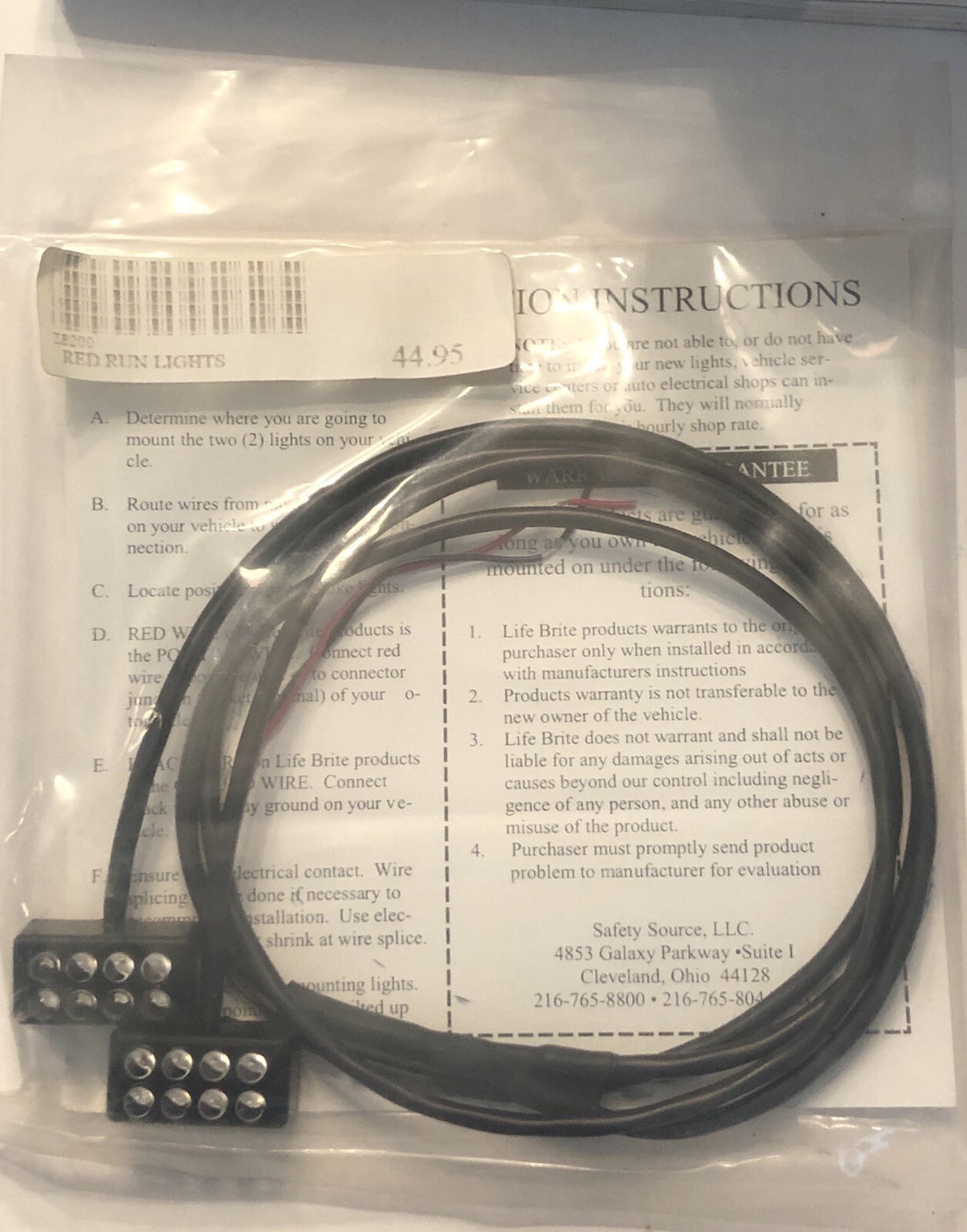 
  
  LB-200 LITE BRITE    RED RUNNING LIGHTS HARLEY MOTORCYCLE NOS
  

