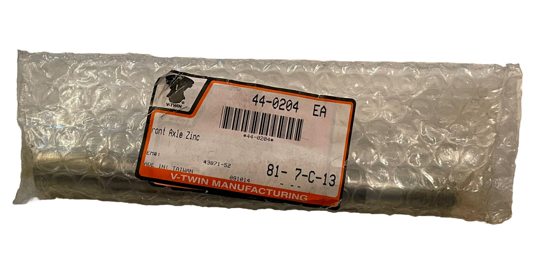 
  
  44-0204 V-TWIN FRONT AXLE ZINC PLATED FOR HARLEY-DAVIDSON NOS
  
