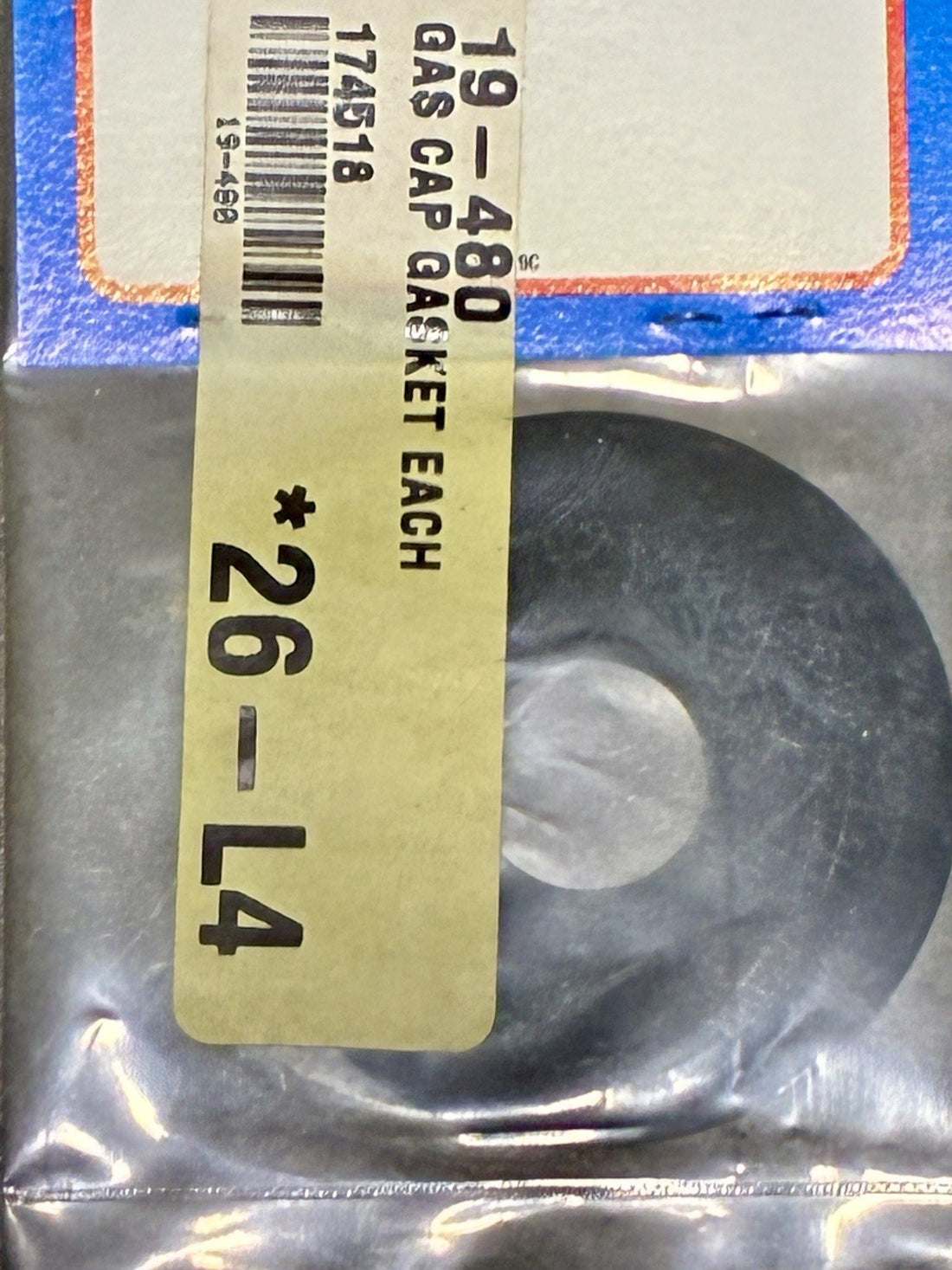 
  
  19-480 26-L4 174518 J&P CYCLES GAS CAP GASKET NOS
  
