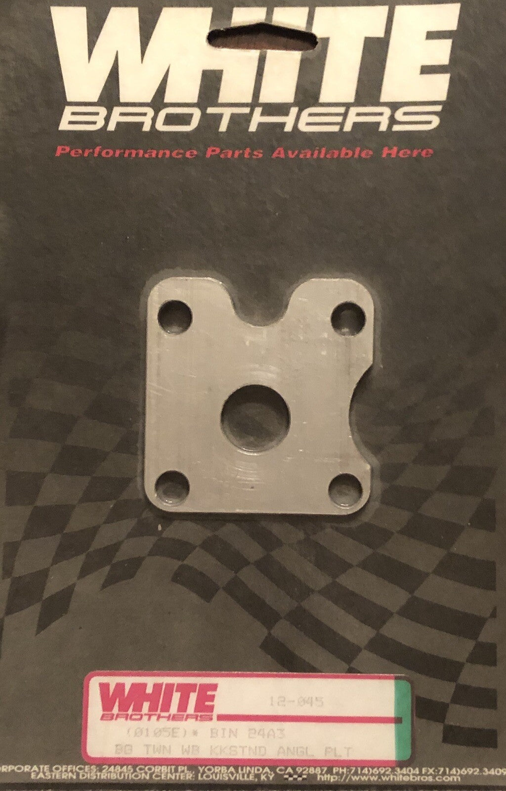 12-045 WHITE BROTHERS HARLEY-DAVIDSON    BIG TWIN KICKSTAND ANGLE PLATE NOS