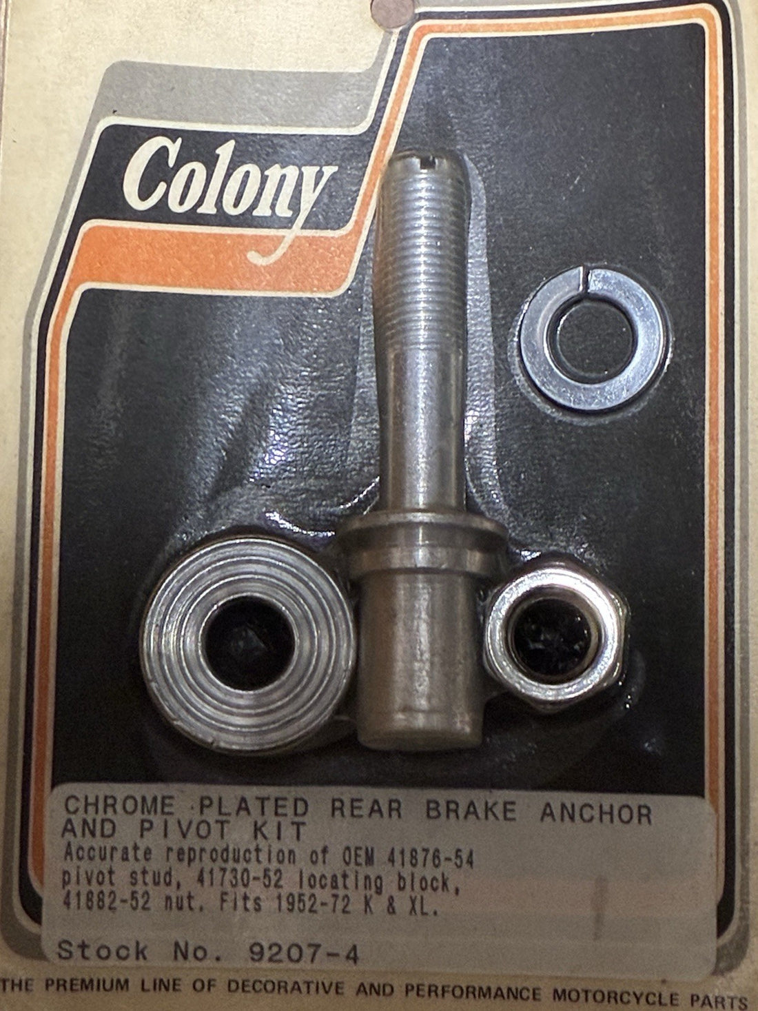 
  
  9207-4 COLONY CHROME PLATED REAR BRAKE ANCHOR & PIVOT KIT 1952-1972 K XL HARLEY
  
