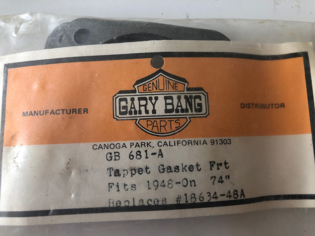 
  
  GB-681-A 1948-1983 BIG TWIN OHV FRONT  TAPPET GASKET  (EACH)   HARLEY 18634-48A 
  
