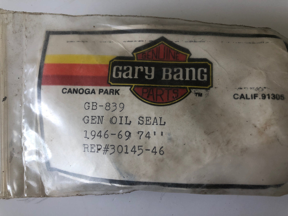 
  
  GB-839 1946-1969 HARLEY 74”, XL, K GENERATOR  GEAR END OIL SEAL  (EACH) 30145-46
  
