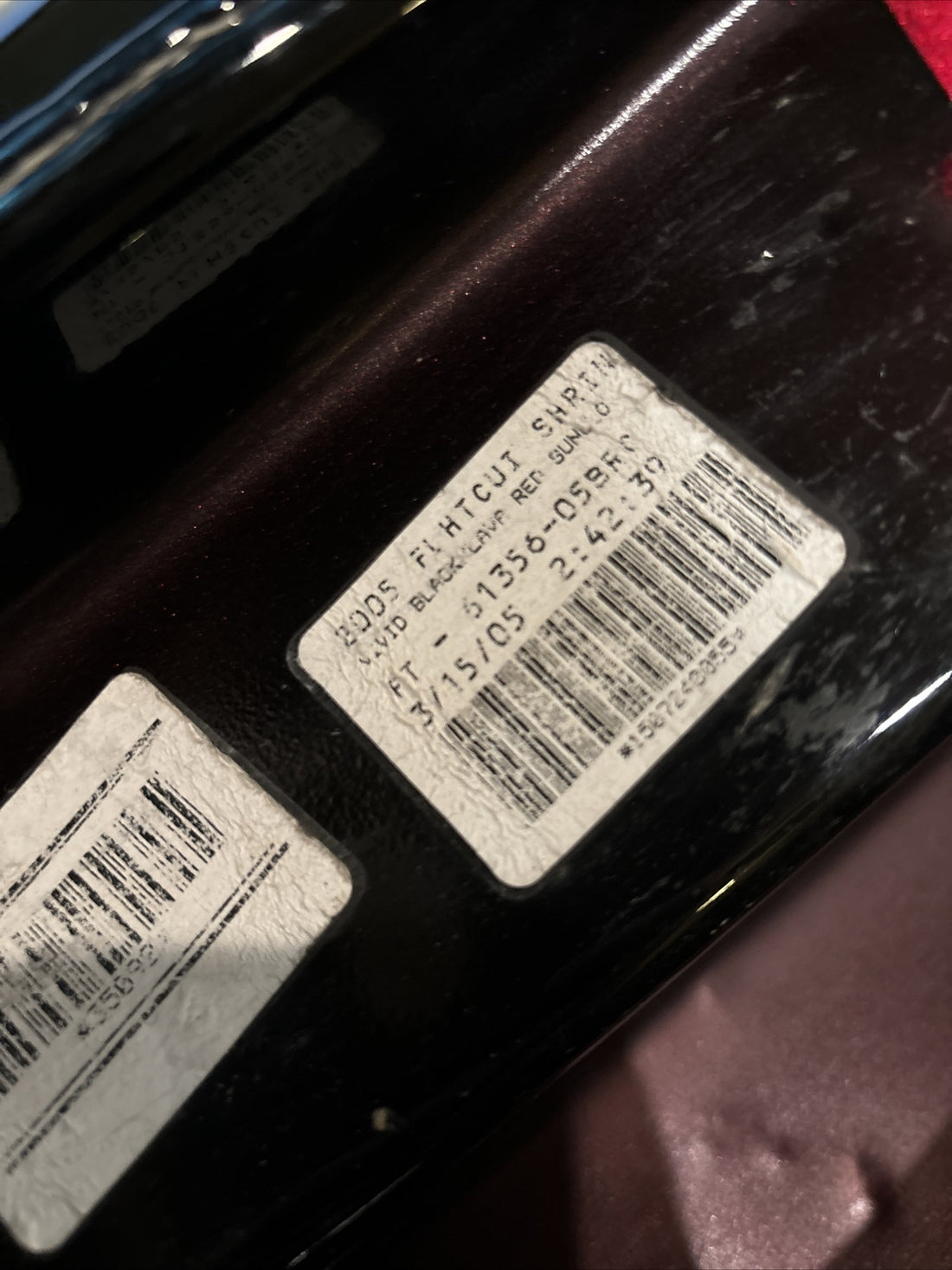 61356-05 HARLEY 2005 ELECTRA GLIDE FLHTCUI VIVID BLACK/LAVA RED GAS TANK OEM