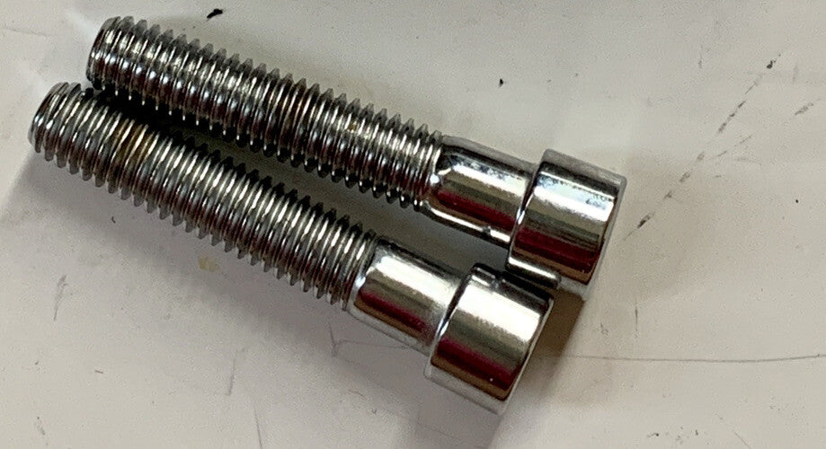 
  
  3/8 - 16 X  1 7/8”     CHROME ALLEN BOLTS NO KNURLS SMOOTH    ( TWO )
  
