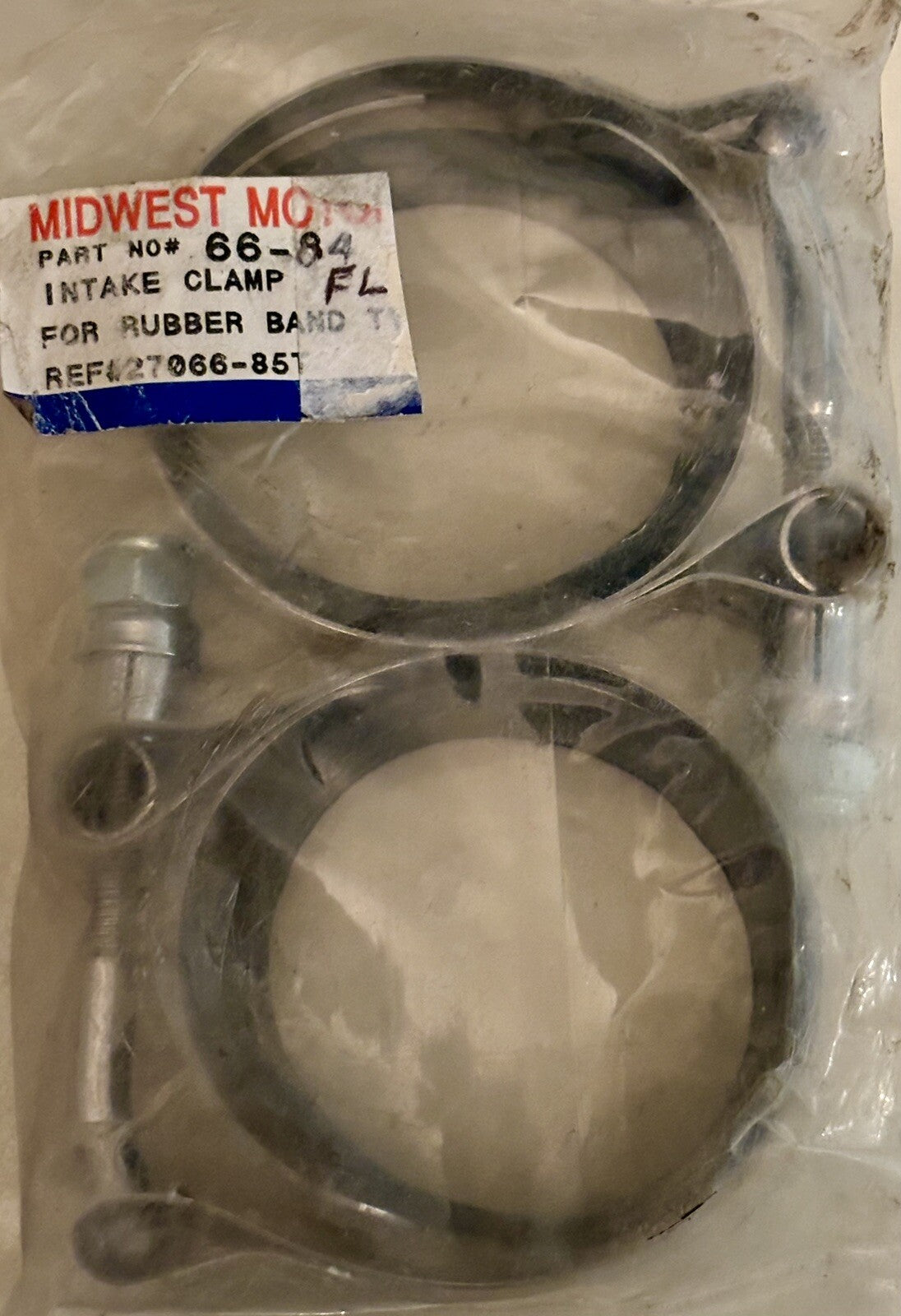 
  
  76-84 FL & FX 80-83 FLT 2 PACK INTAKE CLAMPS  RUBBER BAND TYPE  HARLEY 27066-85T
  

