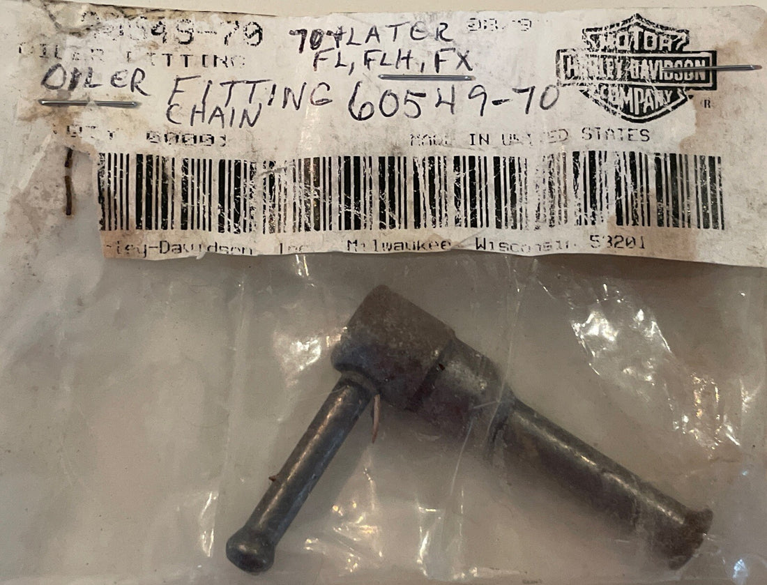 
  
  60549-70 HARLEY 1970-1984 SHOVELHEAD FL DYNA FX PRIMARY OILER FITTING CHAIN OEM
  
