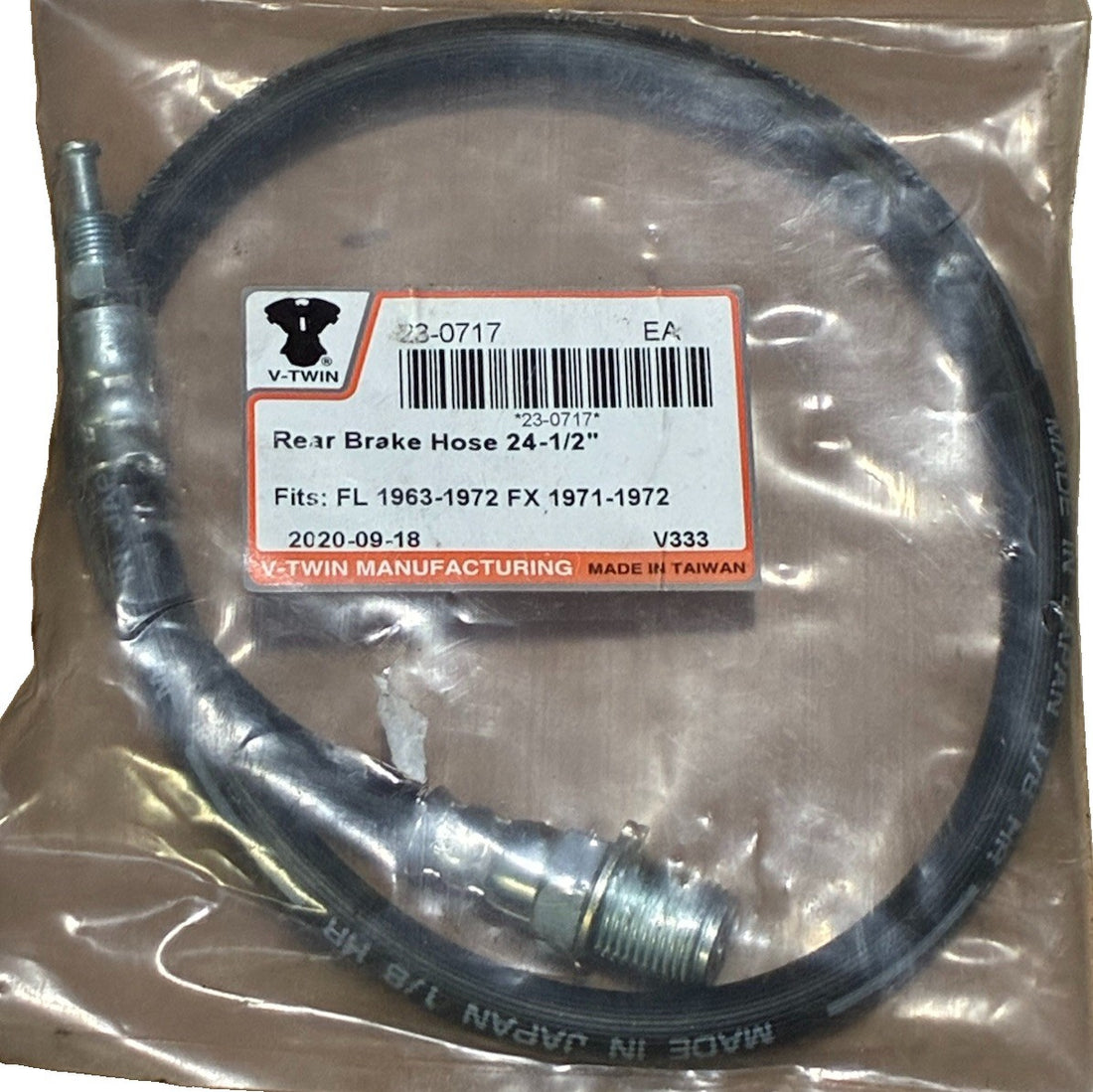 
  
  23-0717 V-TWIN REAR BRAKE HOSE LINE  24-1/2