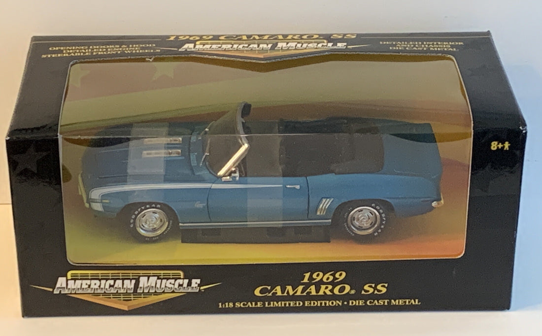 
  
  ERTL AMERICAN MUSCLE 1969 CHEVY CAMARO RS SS CONVERTIBLE 1:18 DIECAST MODEL CAR
  
