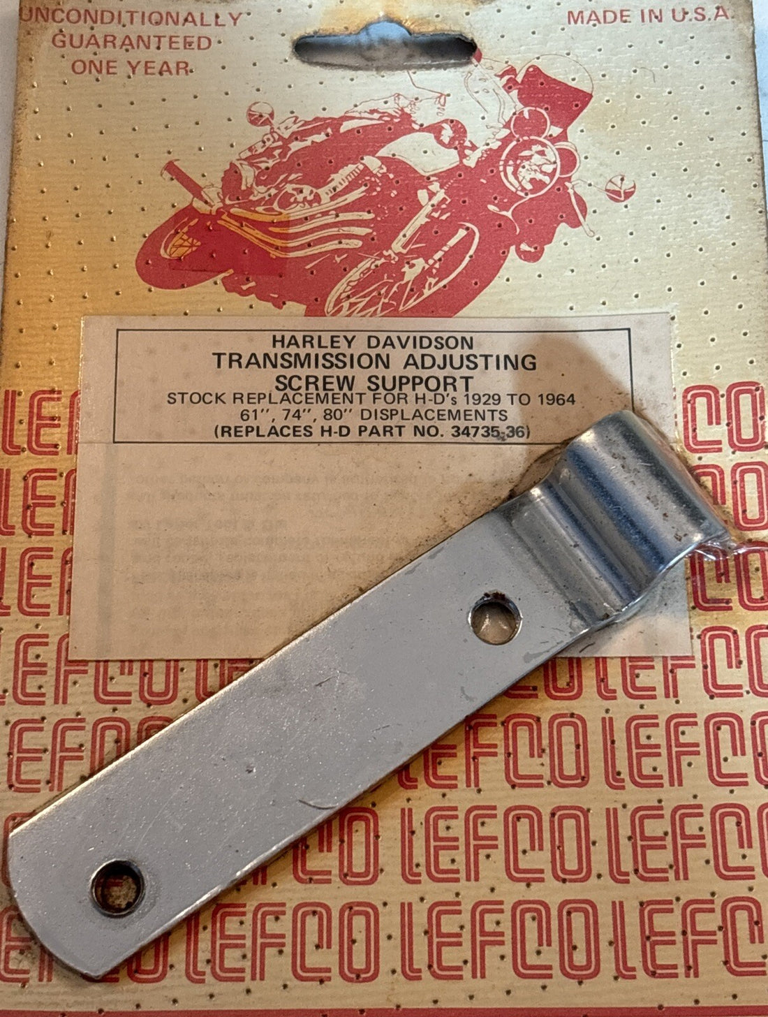 TRANSMISSION ADJUSTING SCREW SUPPORT 1929-1964 BUG TWIN HARLEY 34735-36 NOS