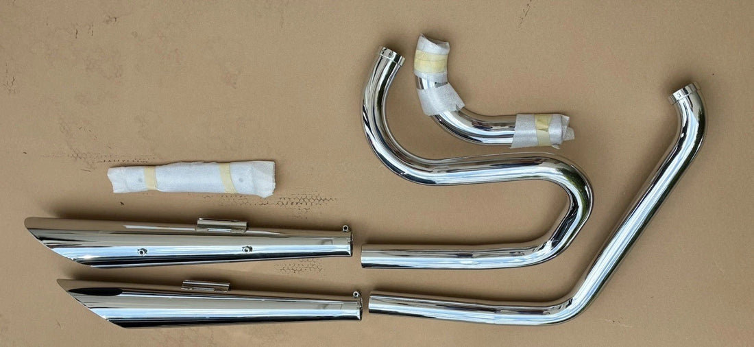 
  
  DS-202102 84-94 HARLEY FXSTS SOFTAIL SPRINGER SLASH CUT DUAL EXHAUST SET  NOS
  
