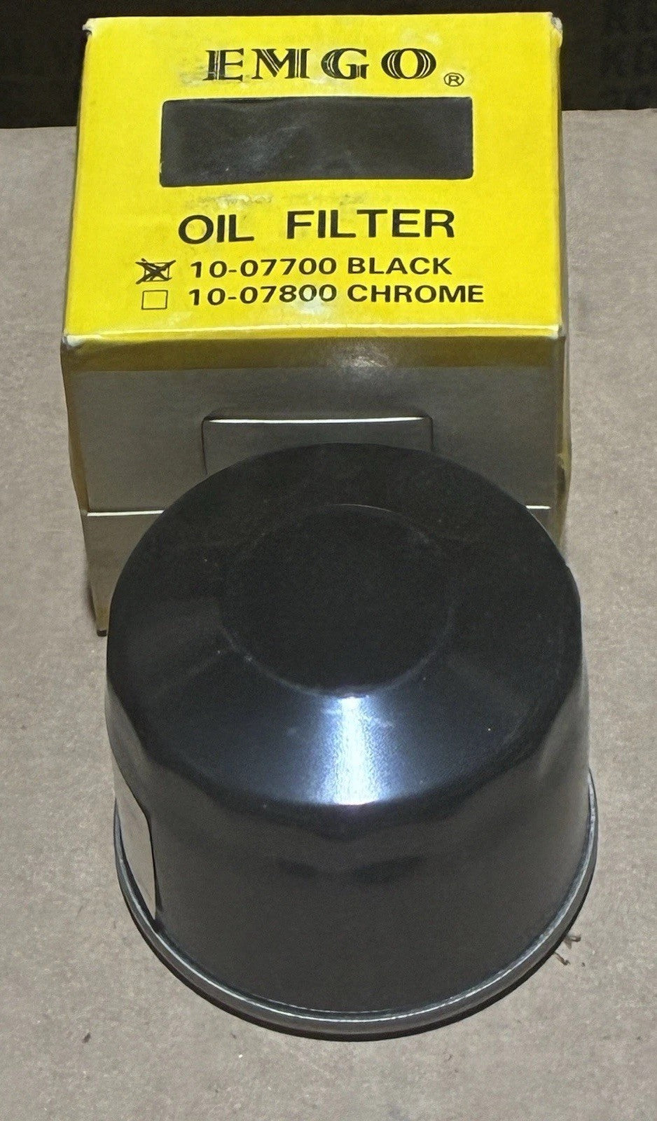 
  
  10-0770 EMGO BLACK OIL FILTER FOR HARLEY-DAVIDSON 63782-80 / 63810-80A NOS
  
