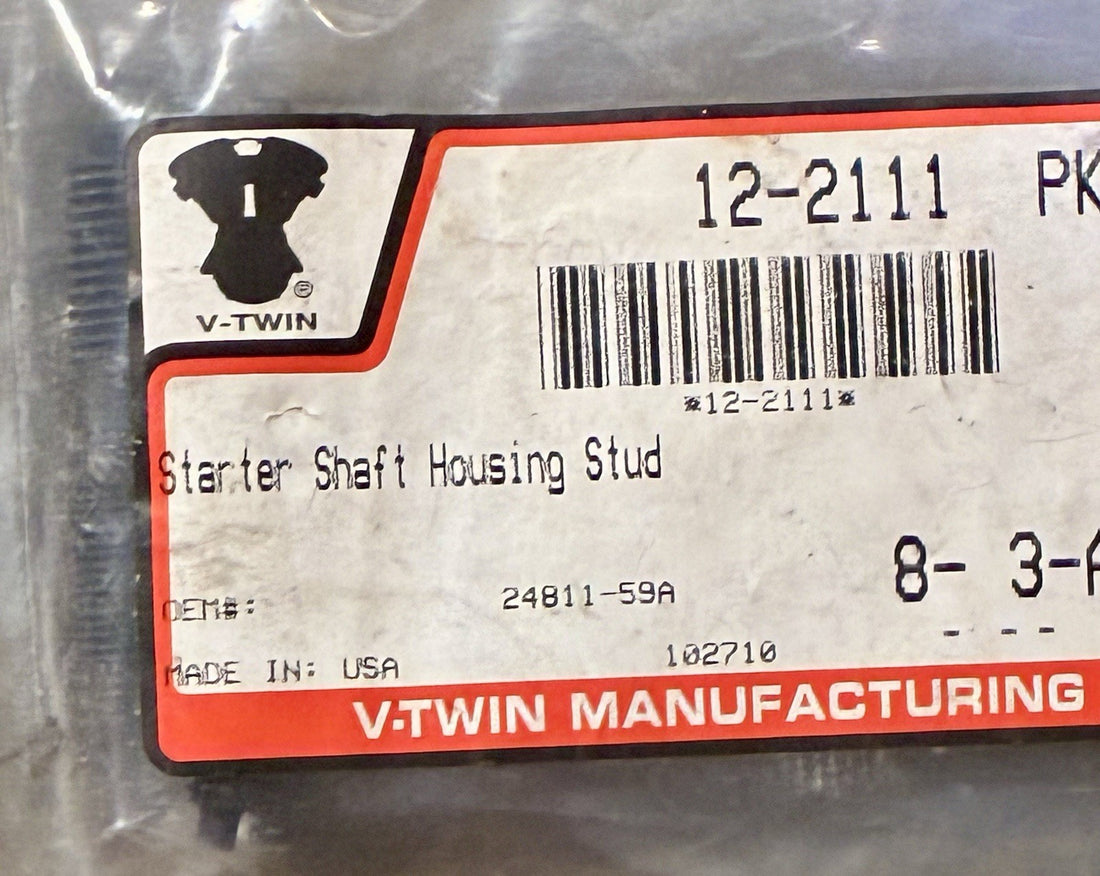 
  
  12-2111 V-TWIN 1965-1988 STARTER SHAFT HOUSING STUDS 5 PACK 24811-59A HARLEY NOS
  

