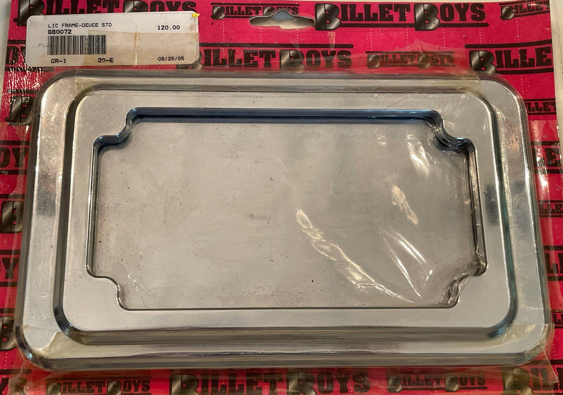
  
  BB0072 BILLET BOYS DEUCE STANDARD HARLEY LICENSE PLATE FRAME NEW
  
