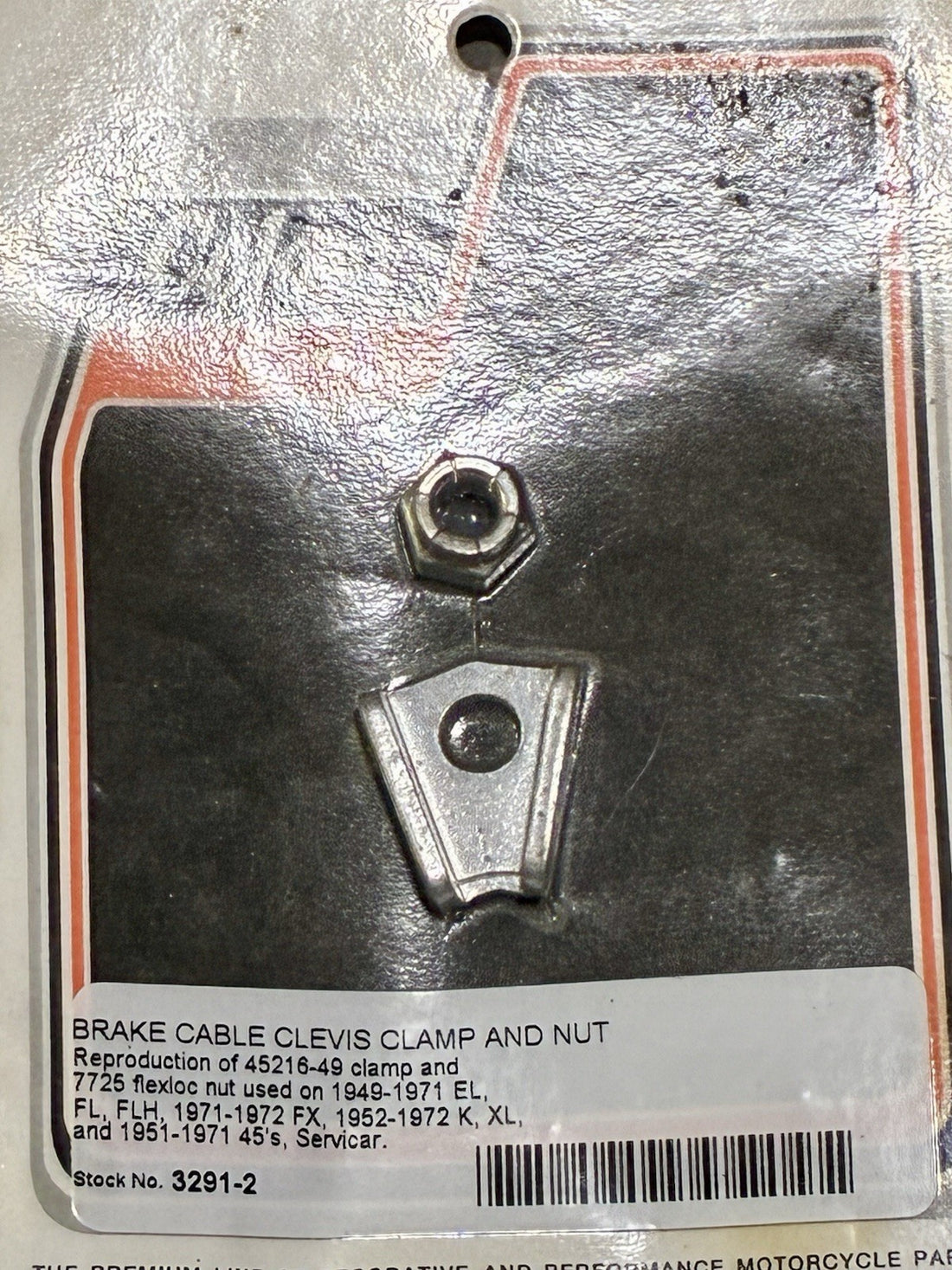 
  
  3291-2 COLONY BRAKE CABLE CLEVIS CLAMP 1949-1972 HARLEY-DAVIDSON 45216-49 NOS
  
