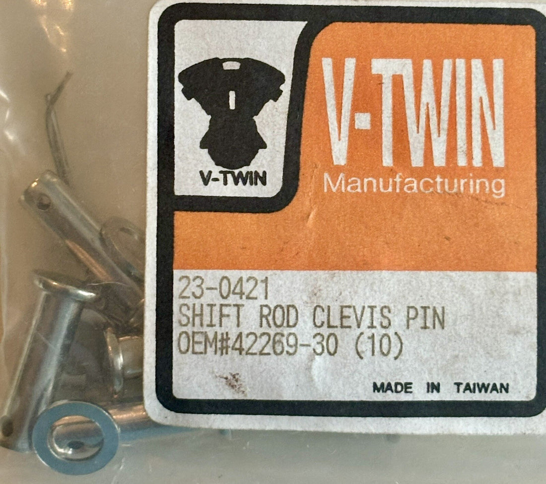 
  
  23-0421  V-TWIN SHIFT ROD BRAKE PEDAL ZINC CLEVIS PIN 42269-30 HARLEY-DAVIDSON
  
