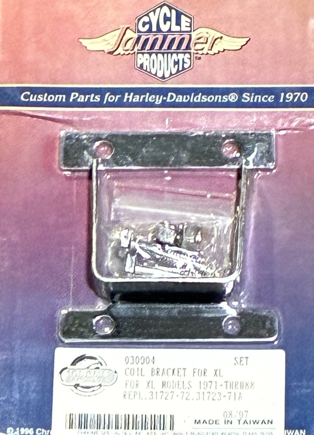 
  
  TWO PIECE COIL BRACKET 1971-1988 SPORTSTER XL HARLEY 31727-72 31723-714 NOS
  
