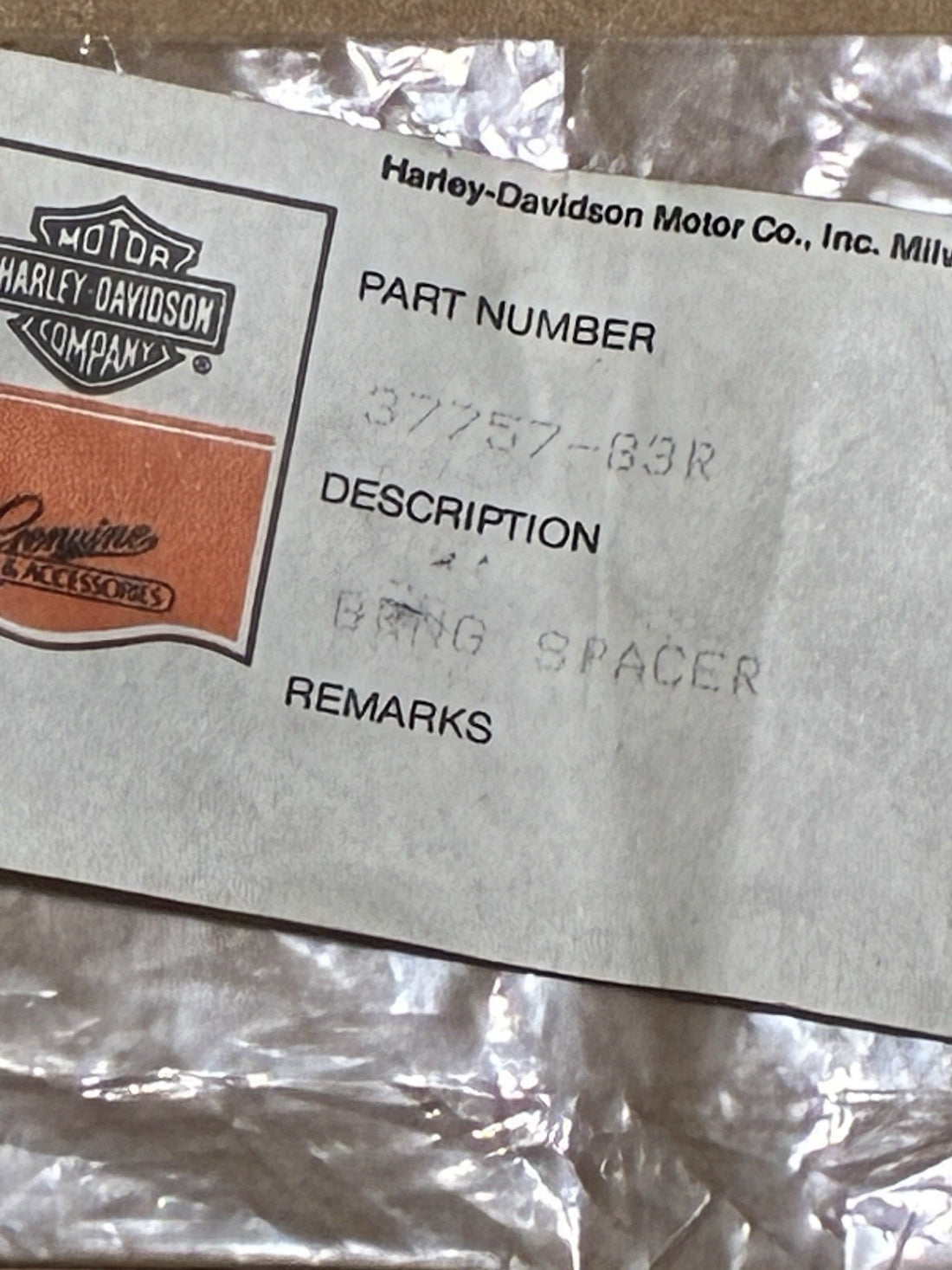 
  
  37757-83R HARLEY-DAVIDSON 1983-UP XR750  SPACER OEM NOS
  
