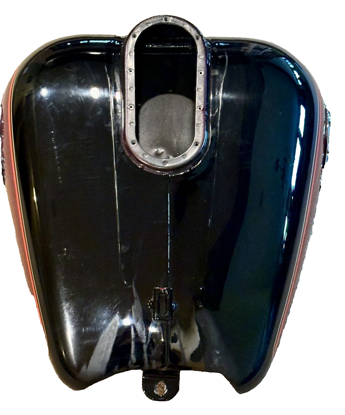 61356-05 HARLEY 2005 ELECTRA GLIDE FLHTCUI VIVID BLACK/LAVA RED GAS TANK OEM