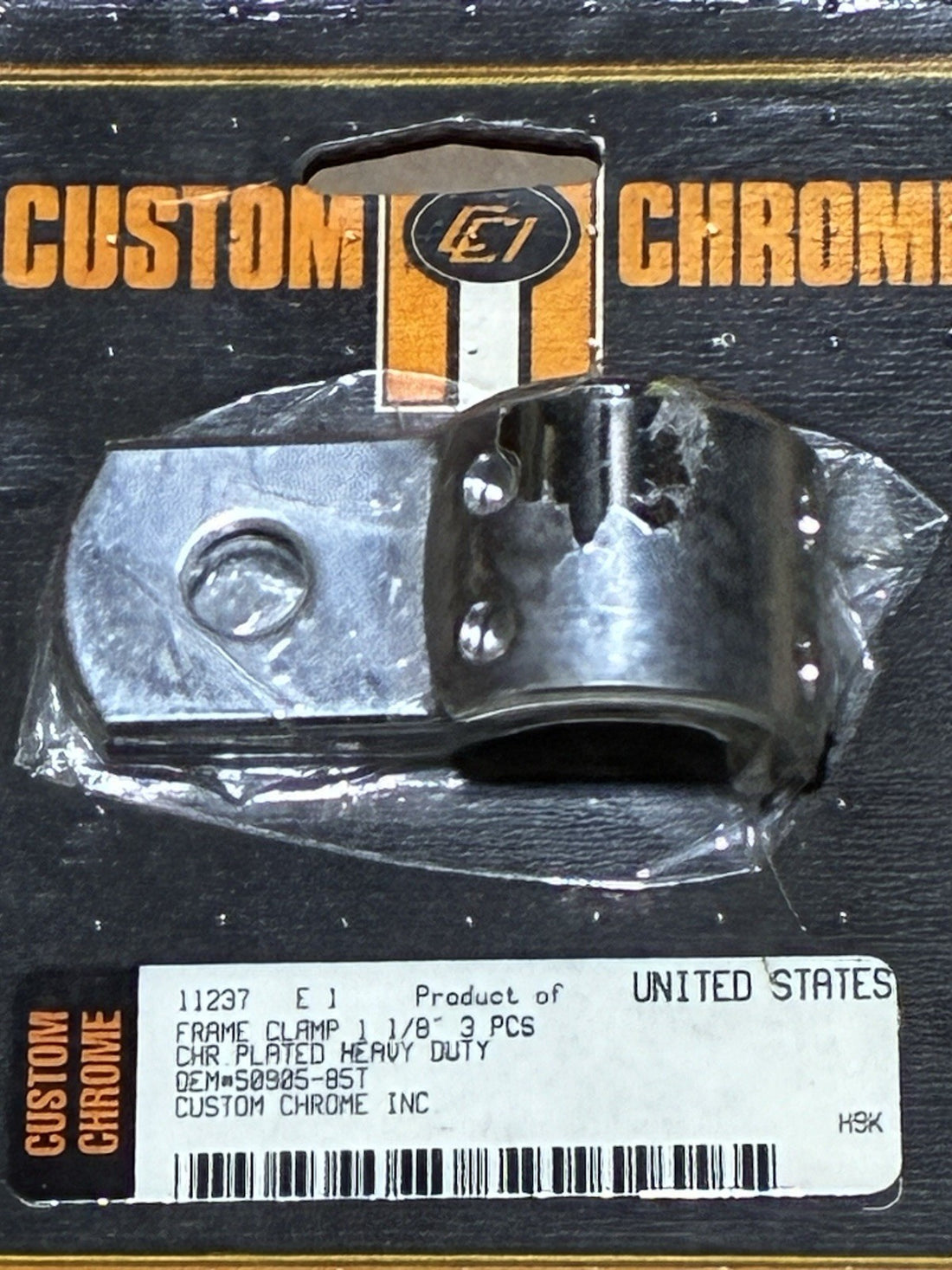 
  
  CHROME PLATED HEAVY DUTY FOOT PEG CLAMP MOUNT REPLACES HARLEY 50905-85T NOS
  
