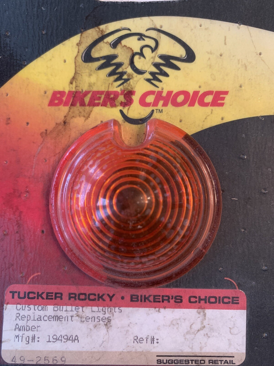 
  
  19494A BIKERS CHOICE      CUSTOM BULLET LIGHT REPLACEMENT LENSE AMBER NOS
  
