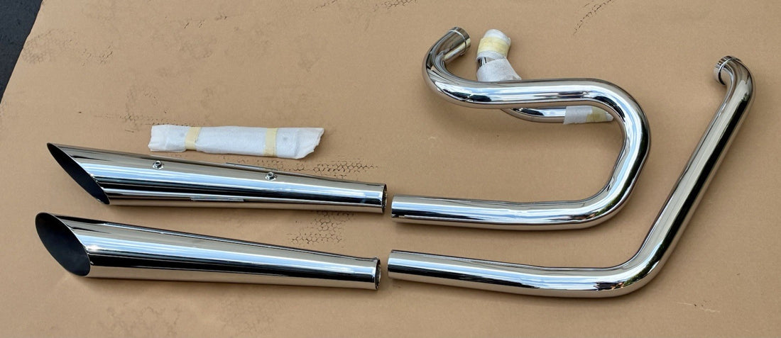 
  
  DS-202102 84-94 HARLEY FXSTS SOFTAIL SPRINGER SLASH CUT DUAL EXHAUST SET  NOS
  
