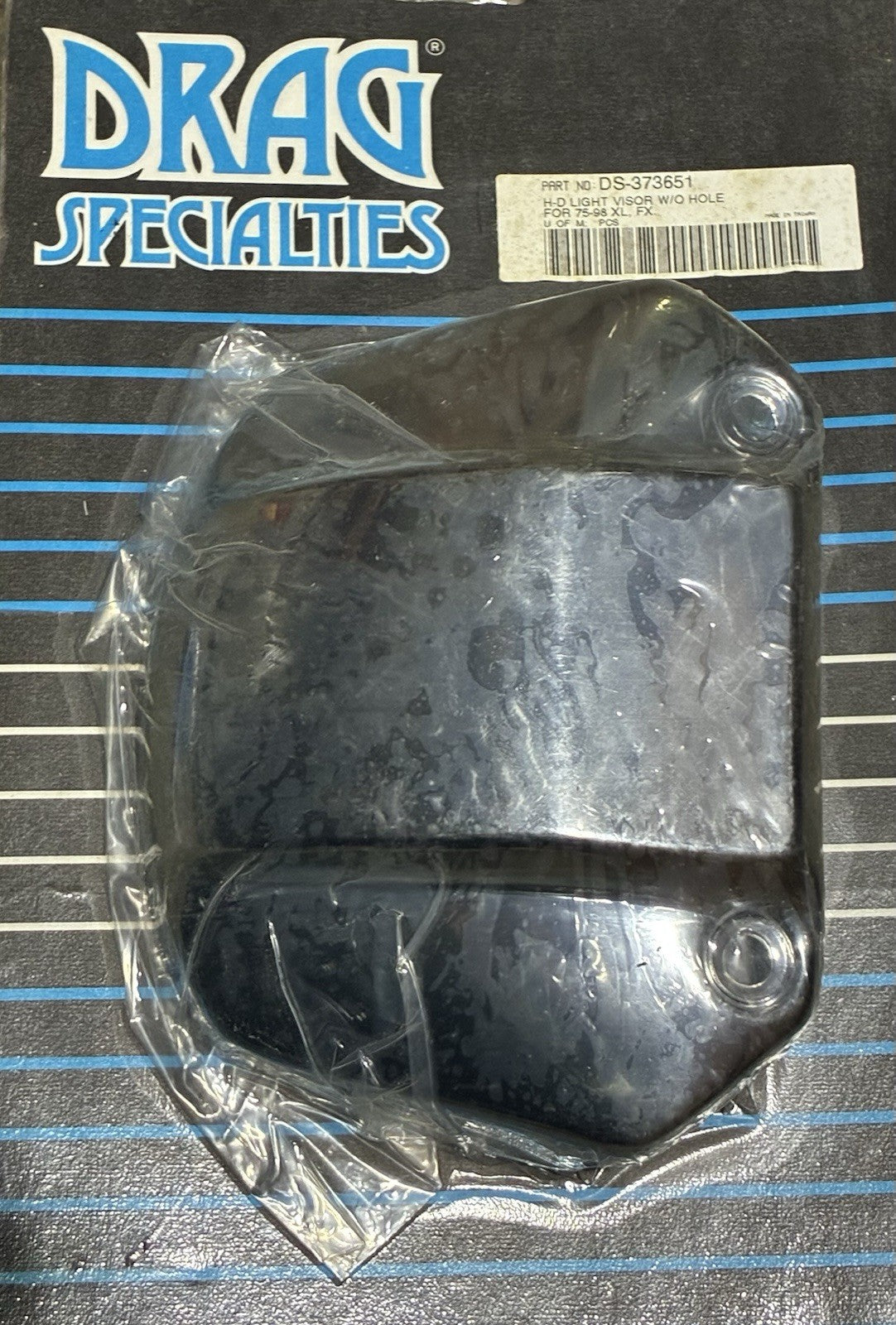 
  
  DS-373651 DRAG SPECIALTIES LIGHT VISOR W/O HOLE 1975-1998 XL FX HARLEY NOS
  
