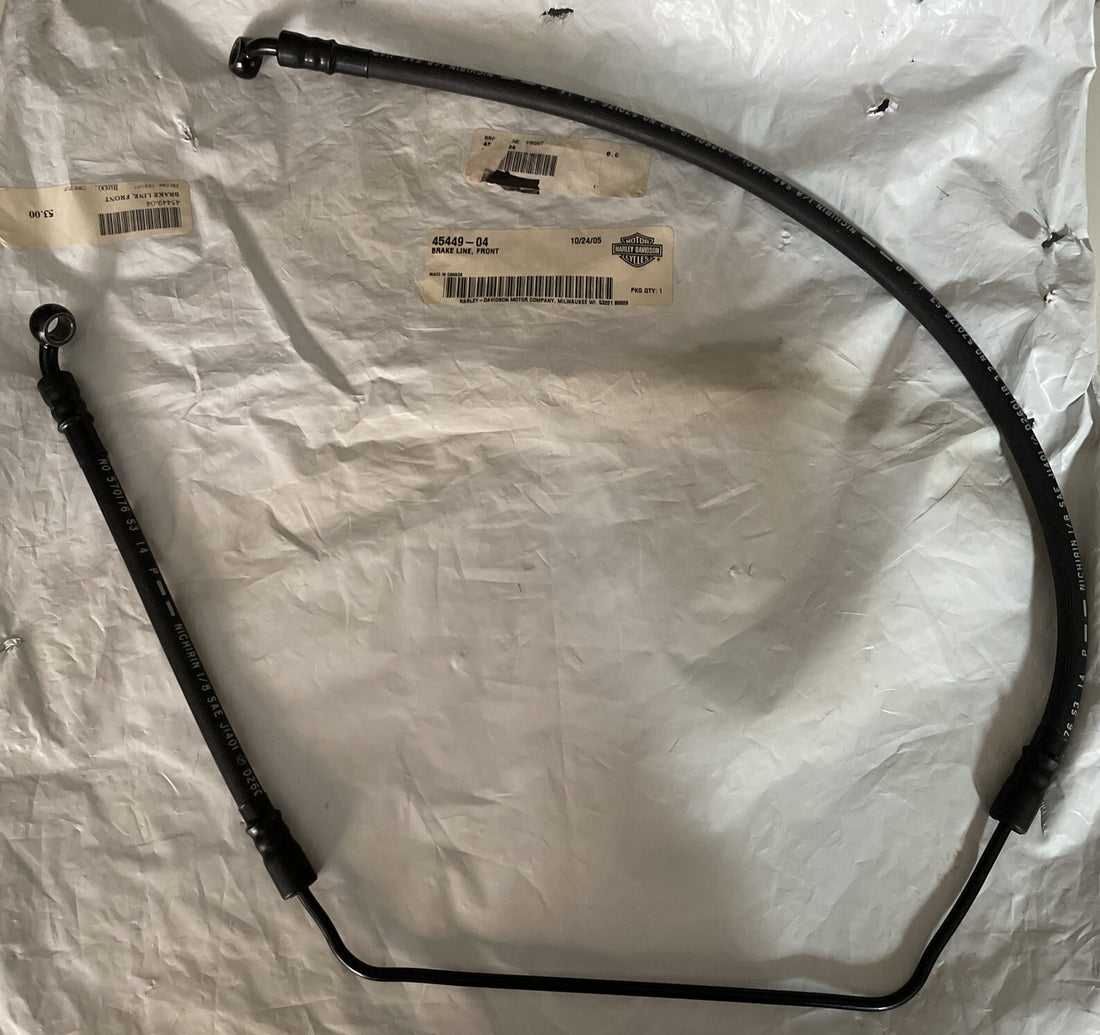 
  
  45449-04 HARLEY-DAVIDSON BRAKE LINE, FRONT OEM NOS
  
