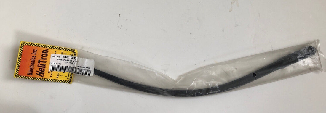 
  
  4401-0027 HELITRON      FLEXIBLE RUBBER ANTENNA 14” BLACK    NOS FITS  HARLEY 
  
