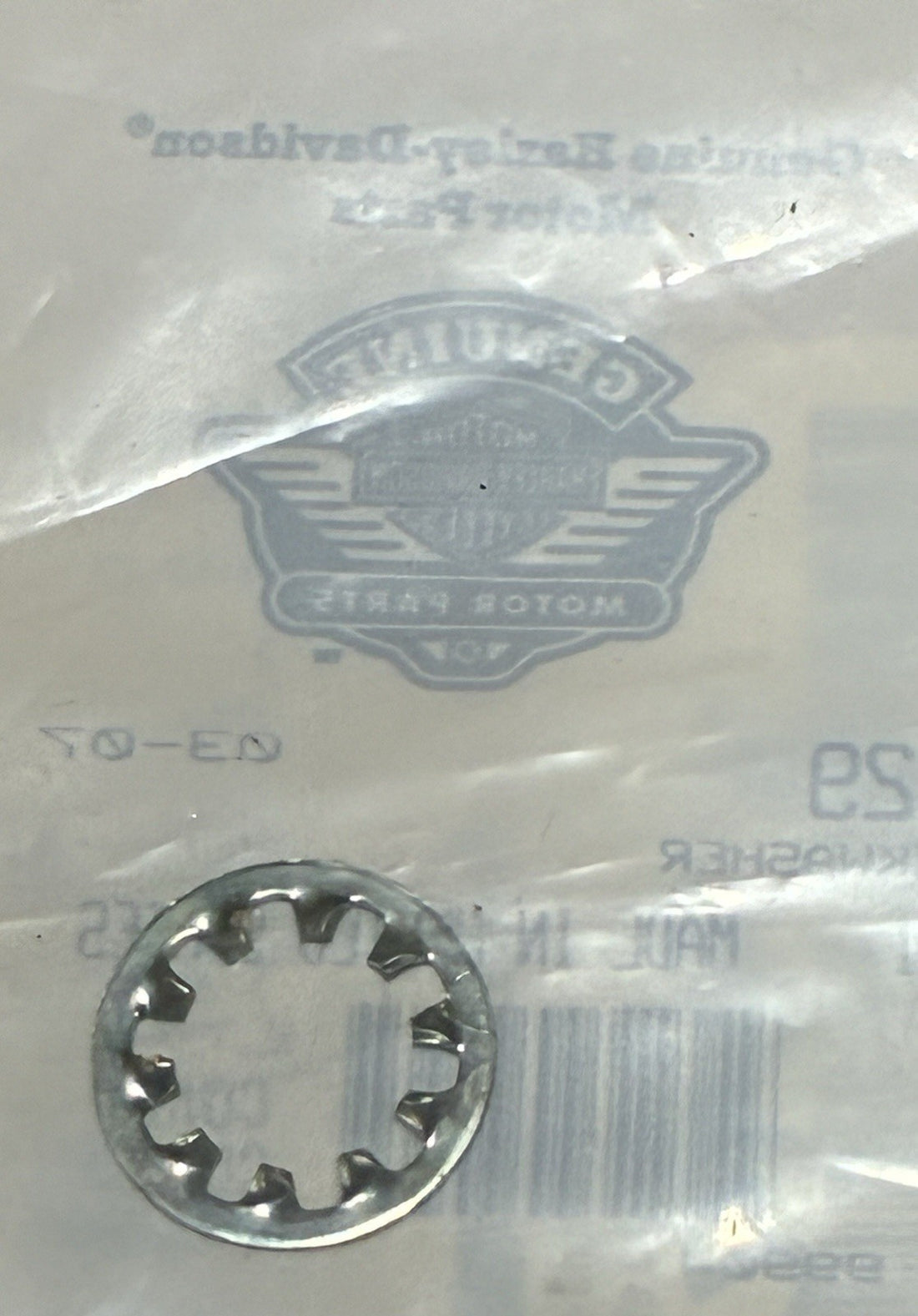 
  
  7129 HARLEY-DAVIDSON LOCK WASHER OEM NOS
  
