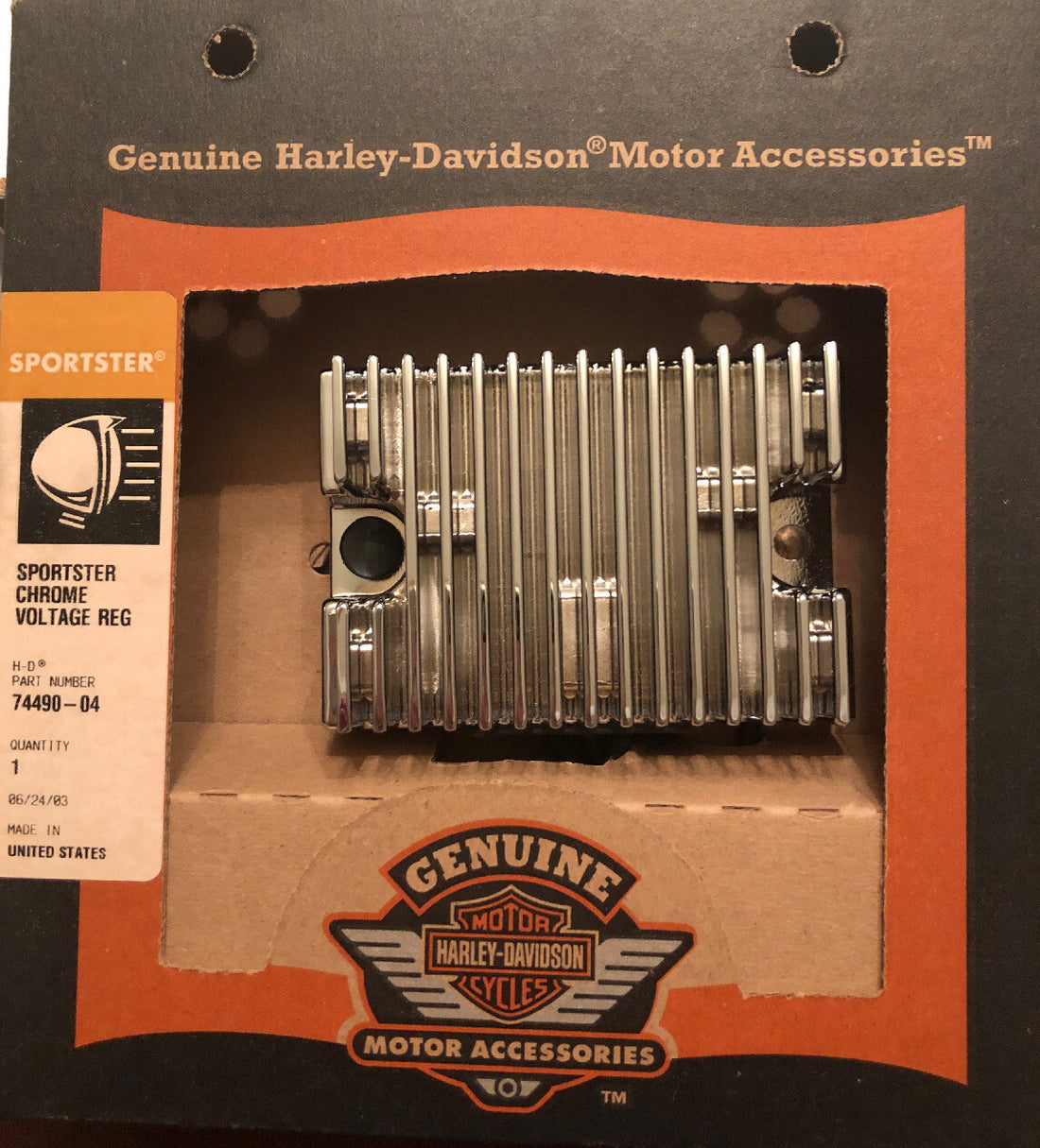 74490-04 HARLEY-DAVIDSON     2004-2006  SPORTSTER  CHROME VOLTAGE REGULATOR