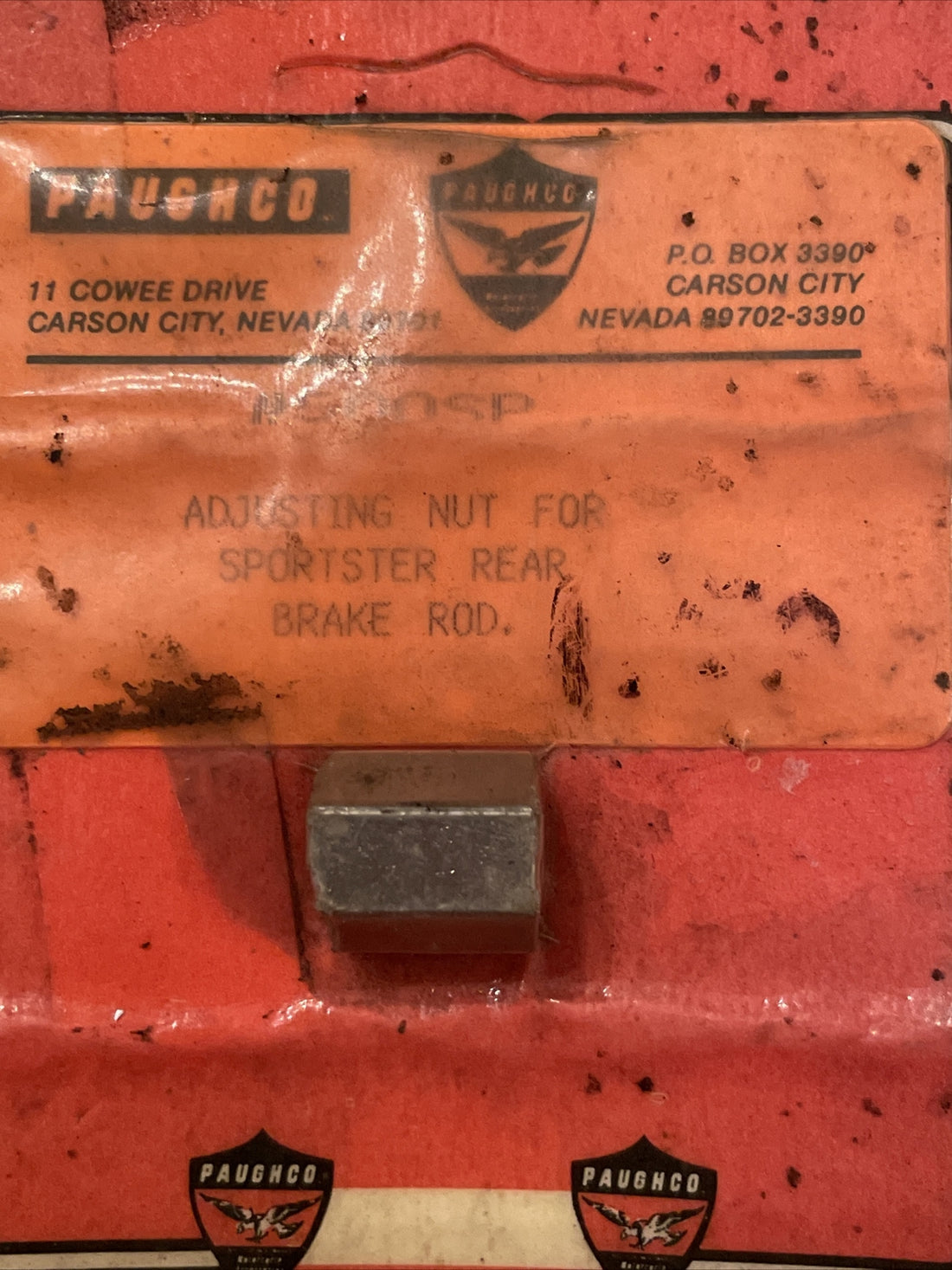 
  
  500SP PAUGHCO REAR  BRAKE ROD ADJUSTING NUT SPORTSTER XL HARLEY-DAVIDSON NOS
  
